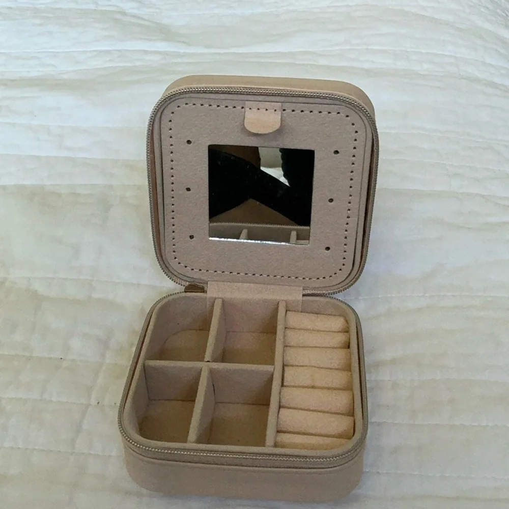 Pale pink Jewelry Box with Pearl Initial M